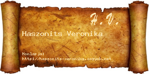 Haszonits Veronika névjegykártya